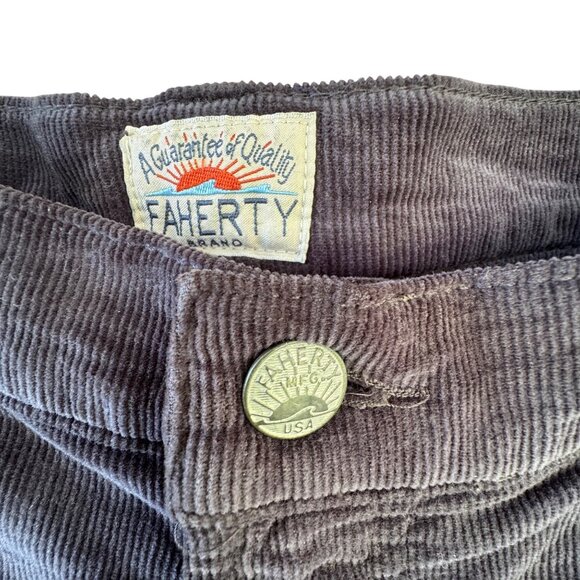 FAHERTY MENS 35 X 32 CORDUROY PANTS RUGGED GREY ORGANIC COTTON STRETCH 5 POCKET - Picture 4 of 7